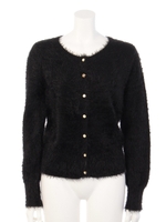 フェザーカーディガン/ブラック