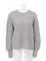 モヘア混畦チャンキーニット/グレー