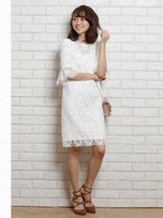 レースサックワンピース/ホワイト