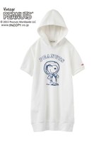 SNOOPY S/S HOODIE SWEAT DRESS/WHITE