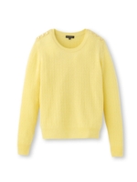 [L]肩ボタンロープ編みニット/ライトグレー(911)