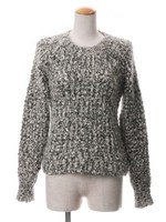 ミックスフェザーヤーンニットトップス/ベージュ