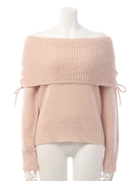 オフショル横レースアッププルオーバー/アイボリー