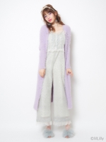 シャギーロングカーディガン/PURPLE