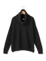 スヌード付きニットプルオーバー/ブラック(019)