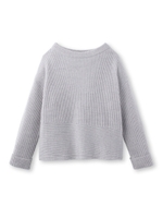 バイアス切り替え畦ニット/ブラック(019)