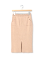 ミディ丈ニットタイトスカート/ベージュ(052)