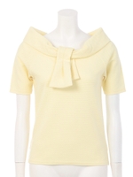 リボンカラーカットソー/イエロー