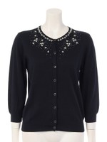 レースビーズアップリケＣＤ/紺