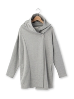 裏毛フーデッドカーディガン/グレー(012)