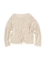 【Lady like】リネン混ルーズニット/ブルー