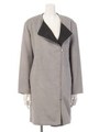 【chille anap】ZIP付バイカラーノーカラーコート/GRY