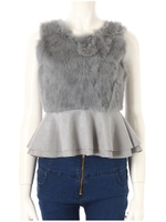 【デコログコラボ】ぺプラムファーベスト/グレー