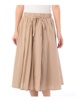 コットンロングフレアスカート/ライトベージュ(051)