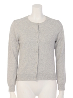 シンプルアンサンブル(カーデ+半袖ニットSET)/ライトグレー