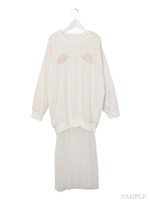 スウェットチュールワンピ/ホワイト