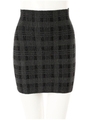 ニットチェックタイトミニスカート/ダークグレー