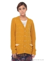 パールニットカーディガン/マスタード