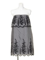 フラワーヘムレースベアチュニック/グレー