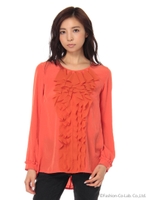 フリルブラウス/オレンジ