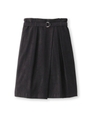 ベルト付スウェード調スカート/ブラック(019)