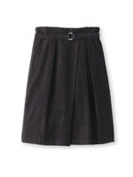 ベルト付スウェード調スカート/ブラック(019)