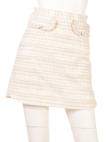 ミックスツイードミニスカート/ベージュ