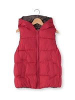 リバーシブル中綿フーデットベスト/ワインレッド(063)