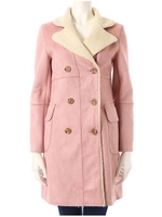 ロングフェイクムートンコート/グレー