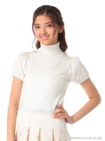 袖プチリボンパフタートル/ピンク