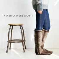 Fabio Rusconi（ファビオルスコーニ）バイカラースエードレザーロングブーツ