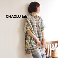 チェックリネンドルマンシャツワンピース