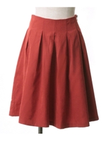 サイドジップタックフレアスカート/グリーン