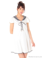 ギンガムセーラーカラーワンピース/コン