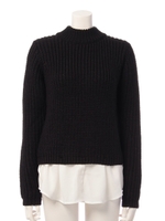 ハイネックシャツレイヤードTOP/WHT