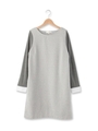 起毛ツイード切り替えワンピース/グレー(012)
