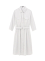[T]ストレッチコットンシャツワンピース/グレー(012)