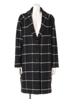 【chille anap】ラインチェックチェスターコート/BK