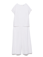 クロップドブラウス×ガウチョパンツセットアップ/GRY