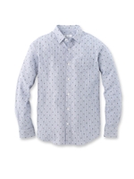 ストライプ刺し子ドットシャツ/ネイビー(393)