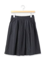 タフタ調ドットスカート/ネイビー(293)