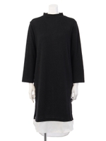 ハイネックロングレイヤードワンピース/GRY