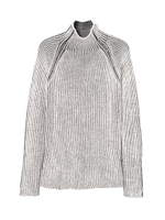 バイカラーボトルネックニットTOP/BLACK