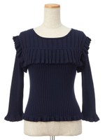 フリルニットプルオーバー/オフホワイト