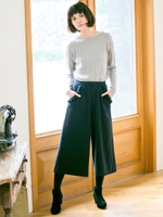 ポケタックワイドパンツ/カーキグリーン