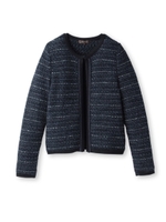 ミックスニットカーディガン/ネイビー(093)