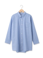 ロングコットンシャツ/ブルー(392)