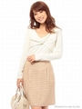 千鳥タイトスカート/キャメル