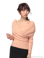 ケープニットトップス/オレンジ