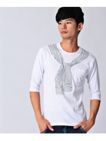 シャツトロンプロイユ七分袖Tシャツ/オフホワイト(003)